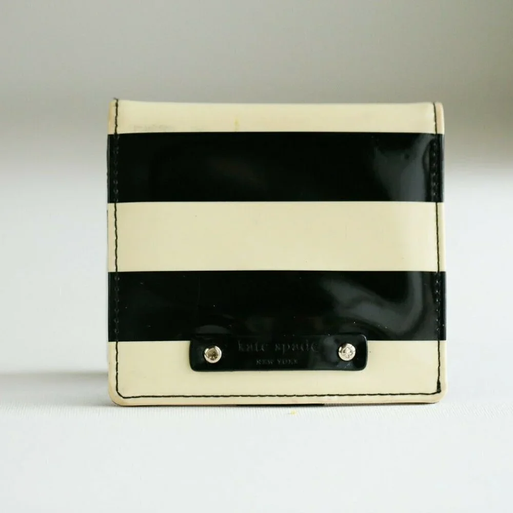 Kate Spade Classic Ivory Black Patent Wallet